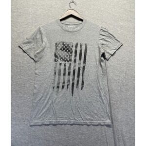 Academy Sports + Outdoors T Shirt Mens S Heather Gray Cotton American Flag Logo